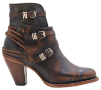 Women´s Silverton Cruce All Leather Round Toe Short Boots-Black/Brown