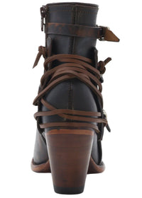 Women´s Silverton Cruce All Leather Round Toe Short Boots-Black/Brown
