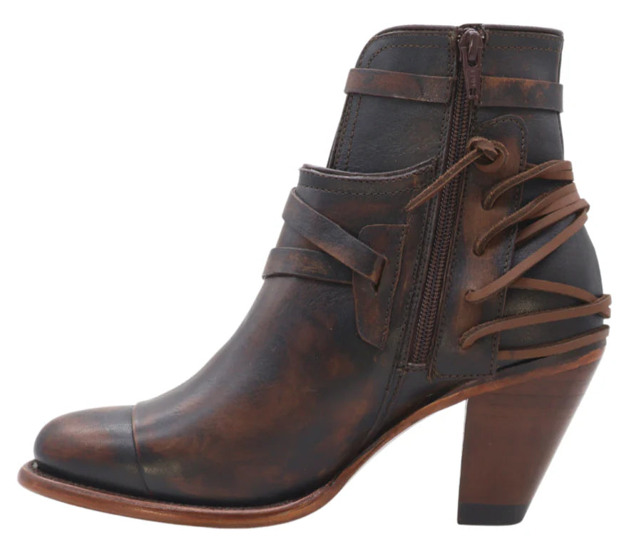 Women´s Silverton Cruce All Leather Round Toe Short Boots-Black/Brown
