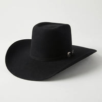 Cuernos Chuecos 6X Vakera Style Brick Crown Fur Felt Cowboy Hat - Black