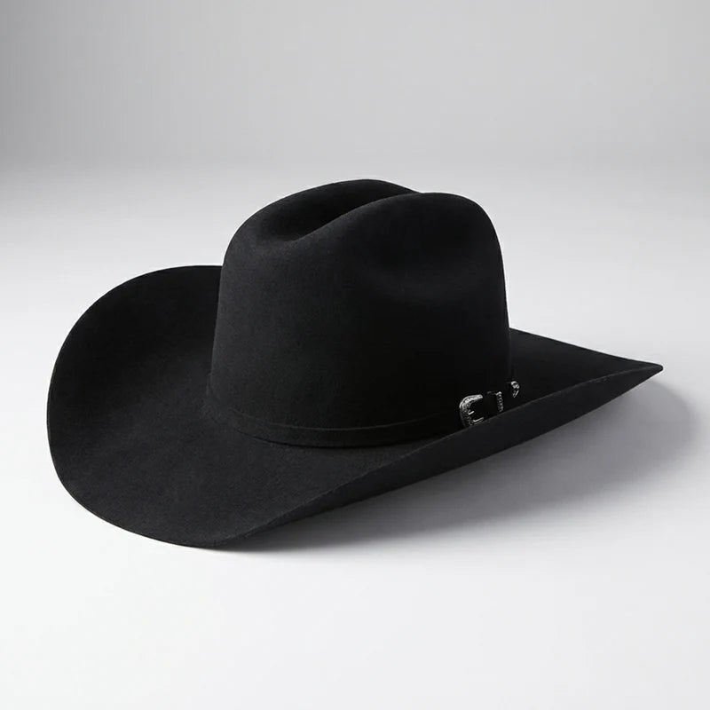 Texana Cuernos Chuecos 100X Sinaloa (Chaparral) Style Beaver Fur Felt Hat-Black