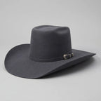 Cuernos Chuecos 6X Vakera Style Brick Crown Fur Felt Cowboy Hat - Granite