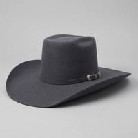 Cuernos Chuecos 6X Vakera Style Brick Crown Fur Felt Cowboy Hat - Granite