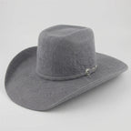 Texana Cuernos Chuecos 30X Vakera Brick Crown Style Rabbit Fur Felt Cowboy Hat - Granite