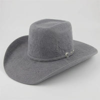 Texana Cuernos Chuecos 30X Vakera Brick Crown Style Rabbit Fur Felt Cowboy Hat - Granite