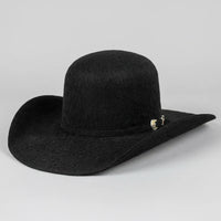 Texana Cuernos Chuecos 30X Open Crown Style Rabbit Fur Felt Cowboy Hat - Black