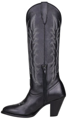 Women´s Silverton Destiny All Leather Snip Toe Knee High Boots-Black