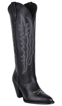 Women´s Silverton Destiny All Leather Snip Toe Knee High Boots-Black