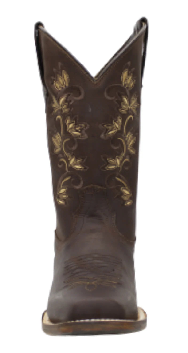 Women´s Silverton Amanda All Leather Square Toe Boots-Chocolate