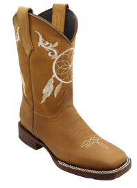 Women´s Silverton Dreamcatcher All Leather Wide Square Toe Boots-Honey