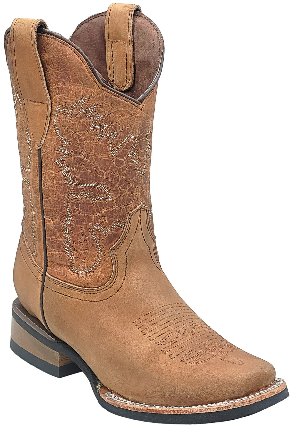 Silverton Kid's Fremont All Leather Square Toe Boots-Tobacco
