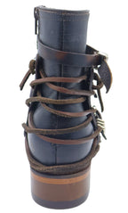 Women´s Silverton Gipsy All Leather Wide Square Toe Short Boots-Black/Brown