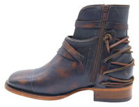 Women´s Silverton Gipsy All Leather Wide Square Toe Short Boots-Black/Brown