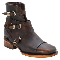 Women´s Silverton Gipsy All Leather Wide Square Toe Short Boots-Black/Brown