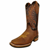 White Diamonds Men's Napa Leather Square Toe Rodeo Cowboy Boots – Brown-Café
