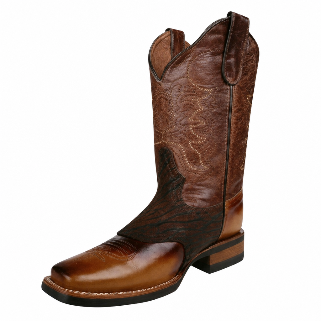 White Diamonds Men's Napa Leather Square Toe Rodeo Cowboy Boots – Gold