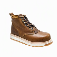 White Diamonds Men's Leather Lace-Up Work Boots – Brown