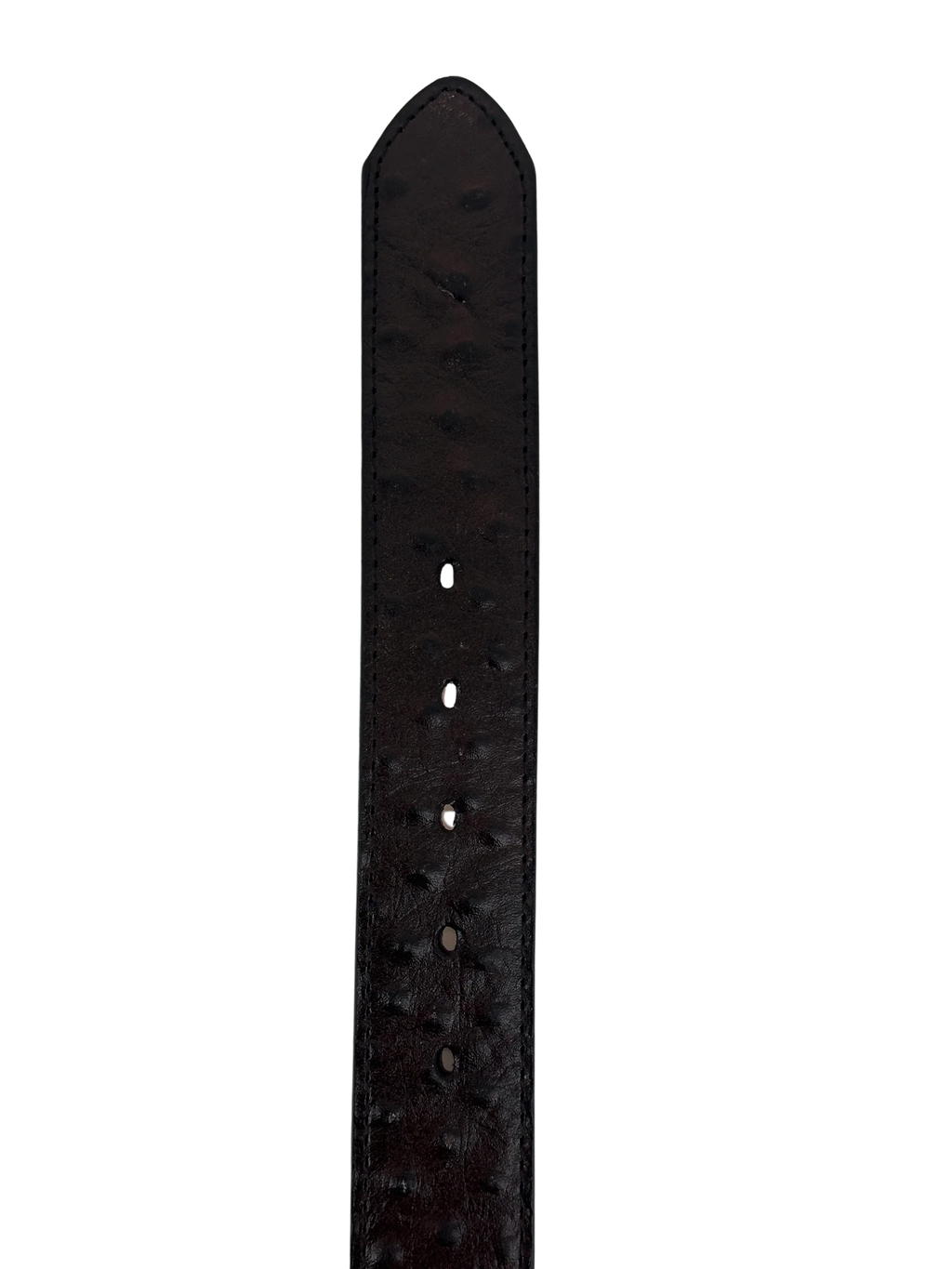 Full Quill Ostrich Skin Print Western Belt with Removable Buckle - Brown