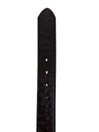 Full Quill Ostrich Skin Print Western Belt with Removable Buckle - Brown