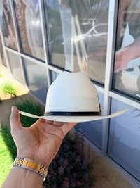 White Diamonds 100,000X Panama San Judas Style Cowboy Shantung Straw Hat Brim 3"