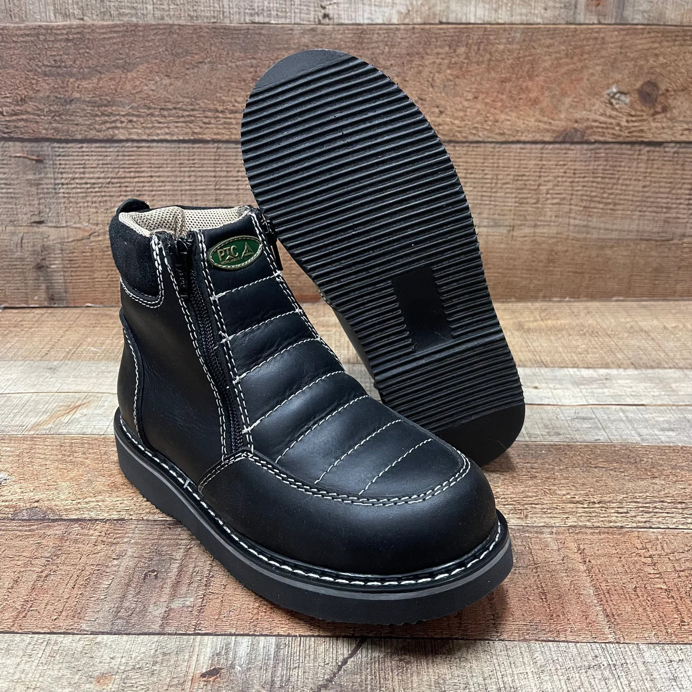 Women's Light Weight Zipper Work Boots Oil and Water Resistant Est. 330 Black