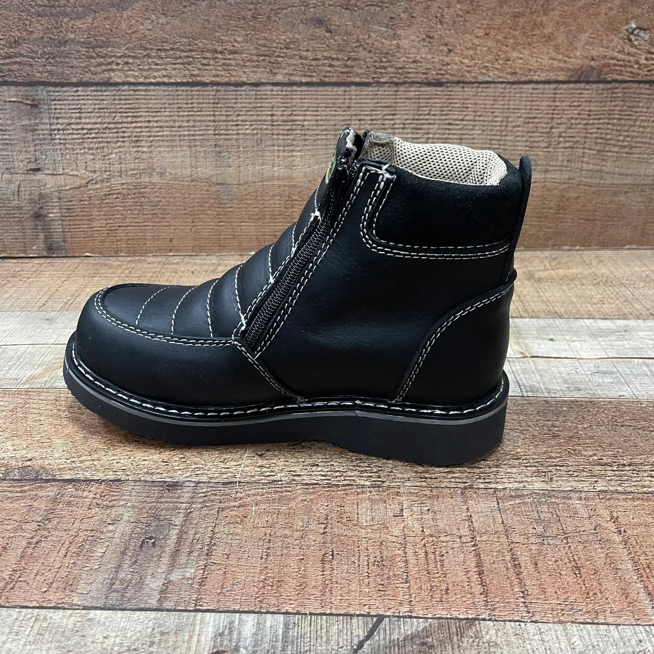 Women's Light Weight Zipper Work Boots Oil and Water Resistant Est. 330 Black