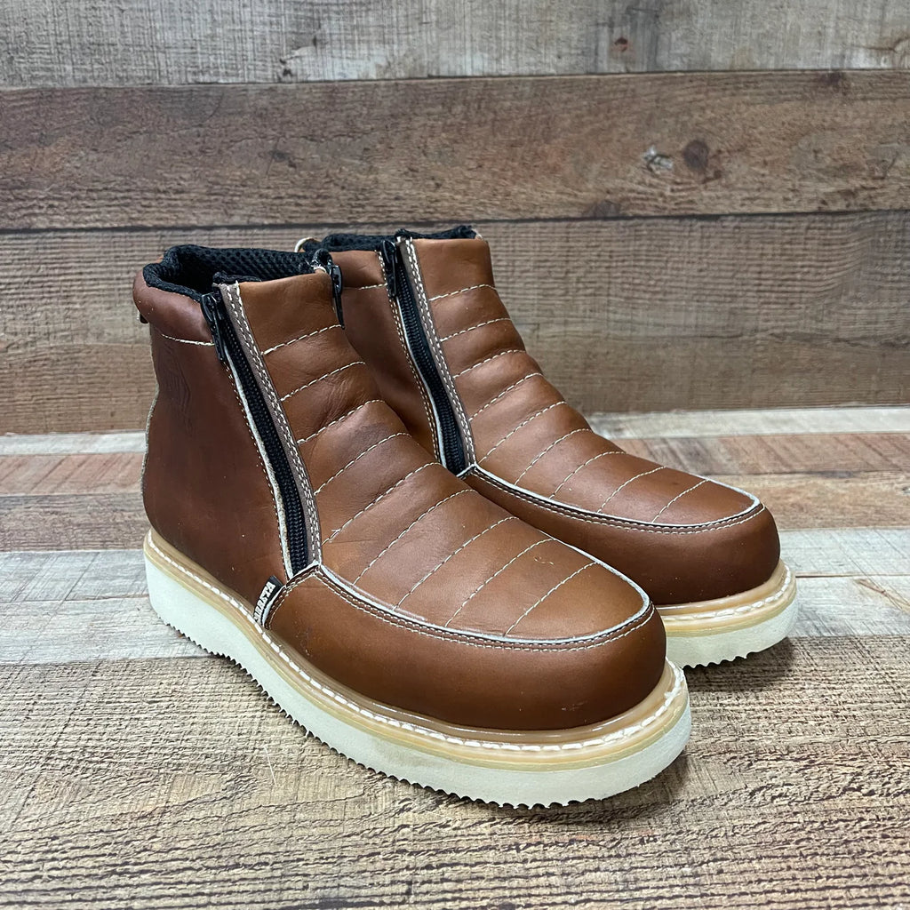 Men's Light Weight Zipper Work Boots Oil and Water Resistant Est. 1216 Tan