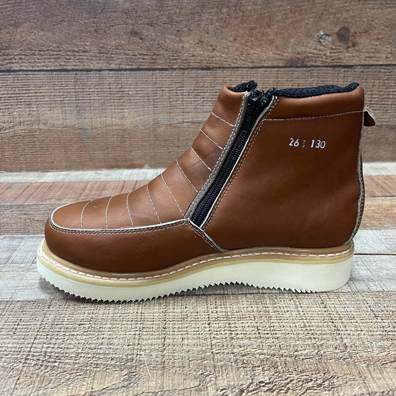Men's Light Weight Zipper Work Boots Oil and Water Resistant Est. 1216 Tan