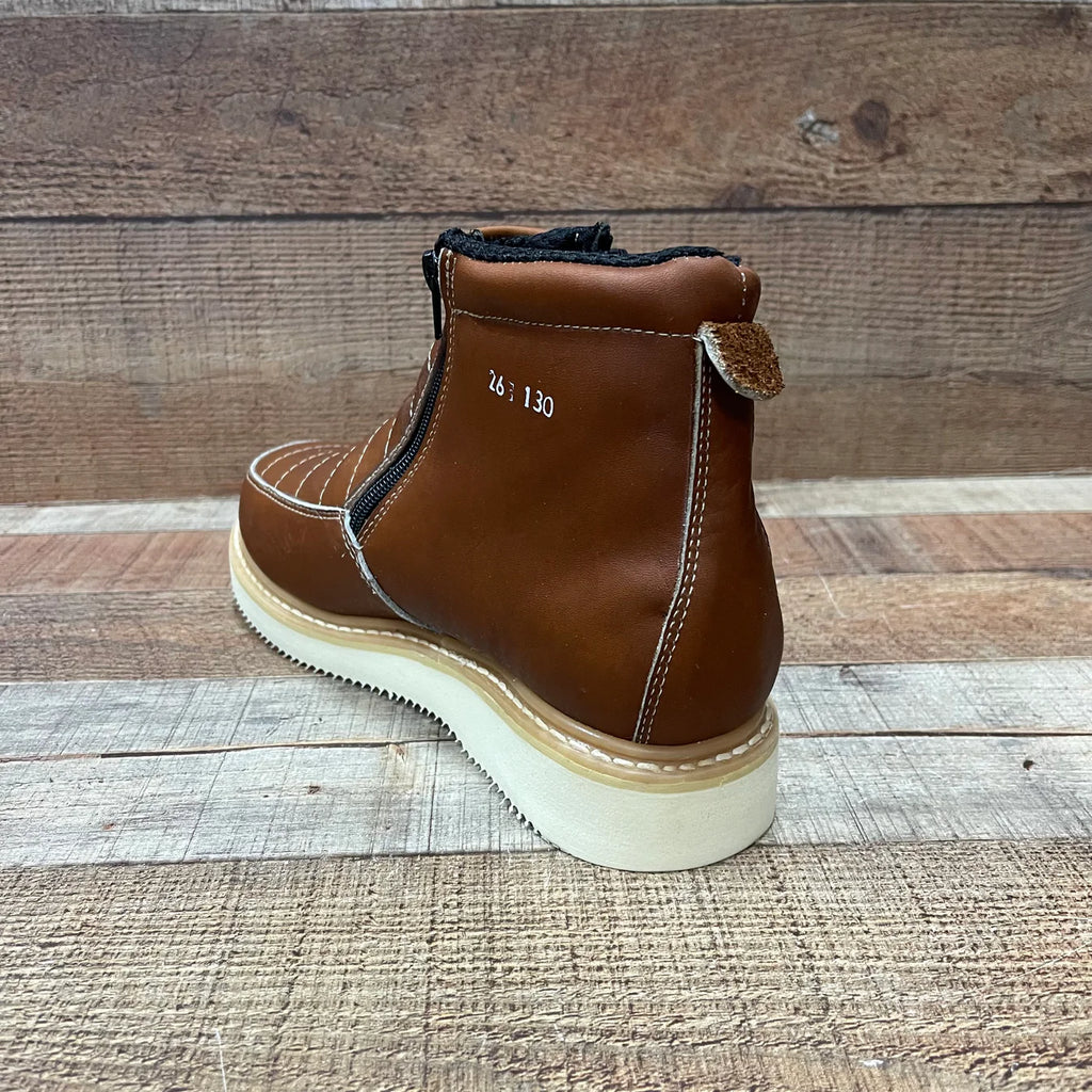 Men's Light Weight Zipper Work Boots Oil and Water Resistant Est. 1216 Tan