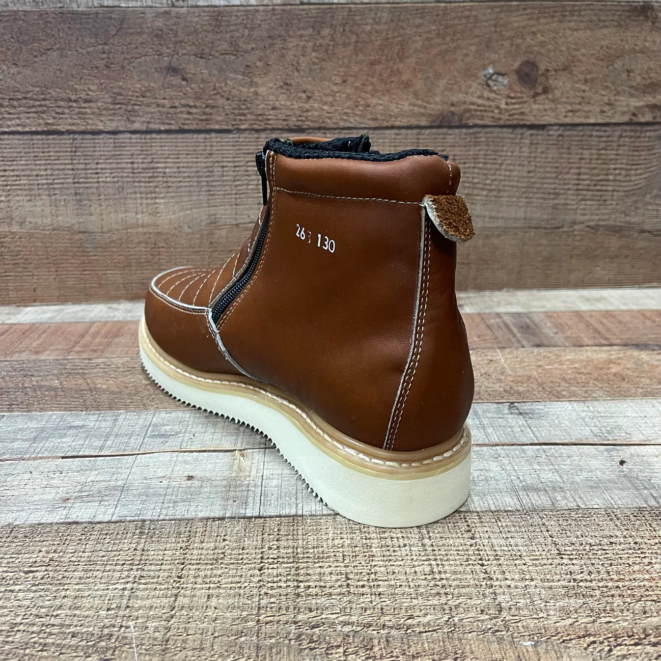 Men's Light Weight Zipper Work Boots Oil and Water Resistant Est. 1216 Tan