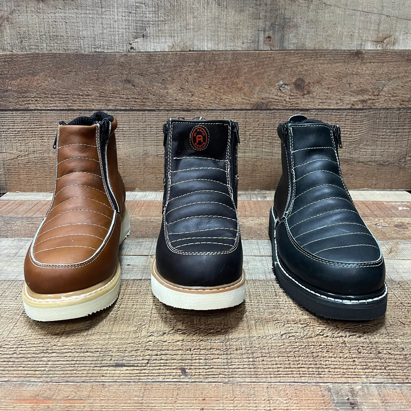 Men's Light Weight Zipper Work Boots Oil and Water Resistant Est. 1216 Tan