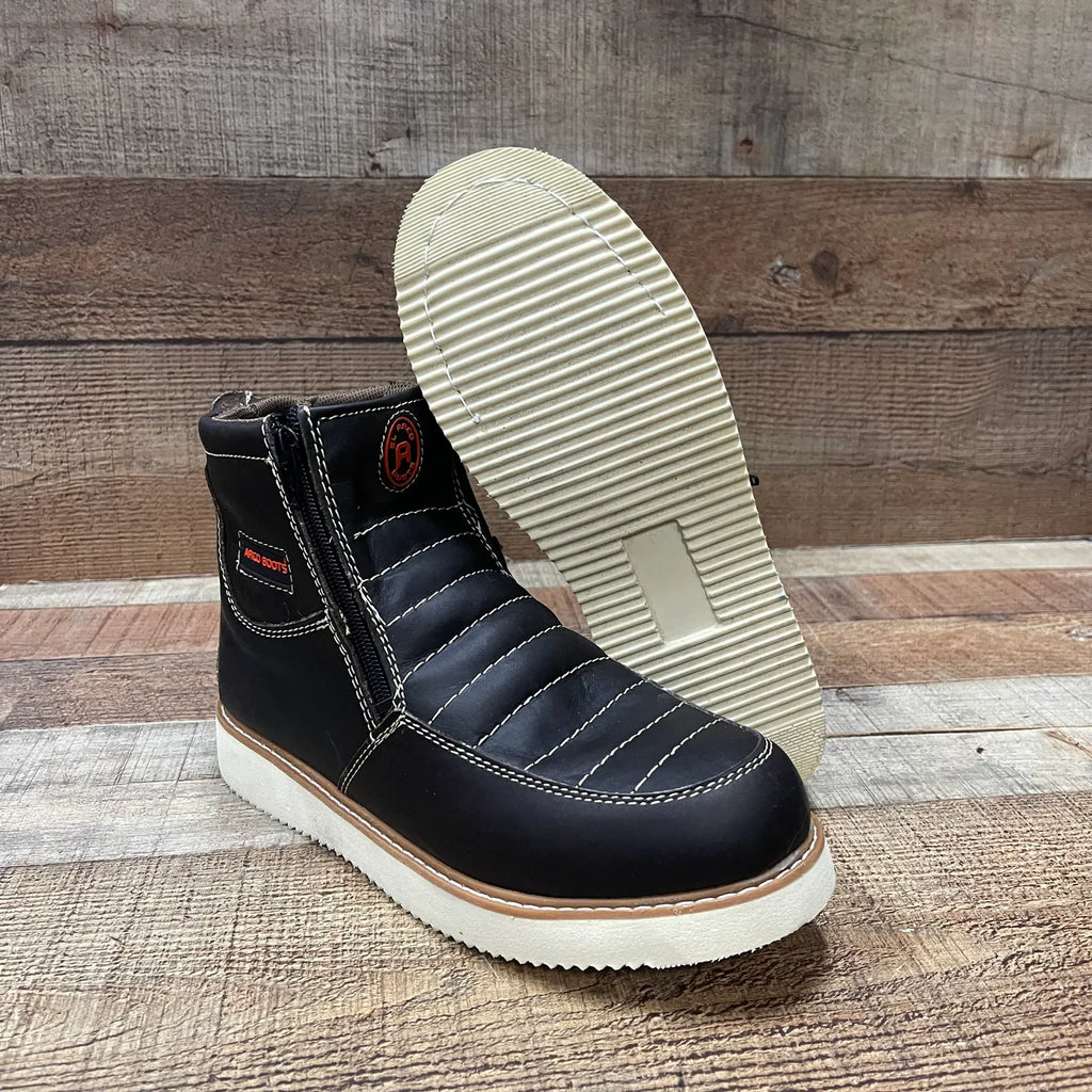 Men's Light Weight Zipper Work Boots Oil and Water Resistant Est. 1216 Brown