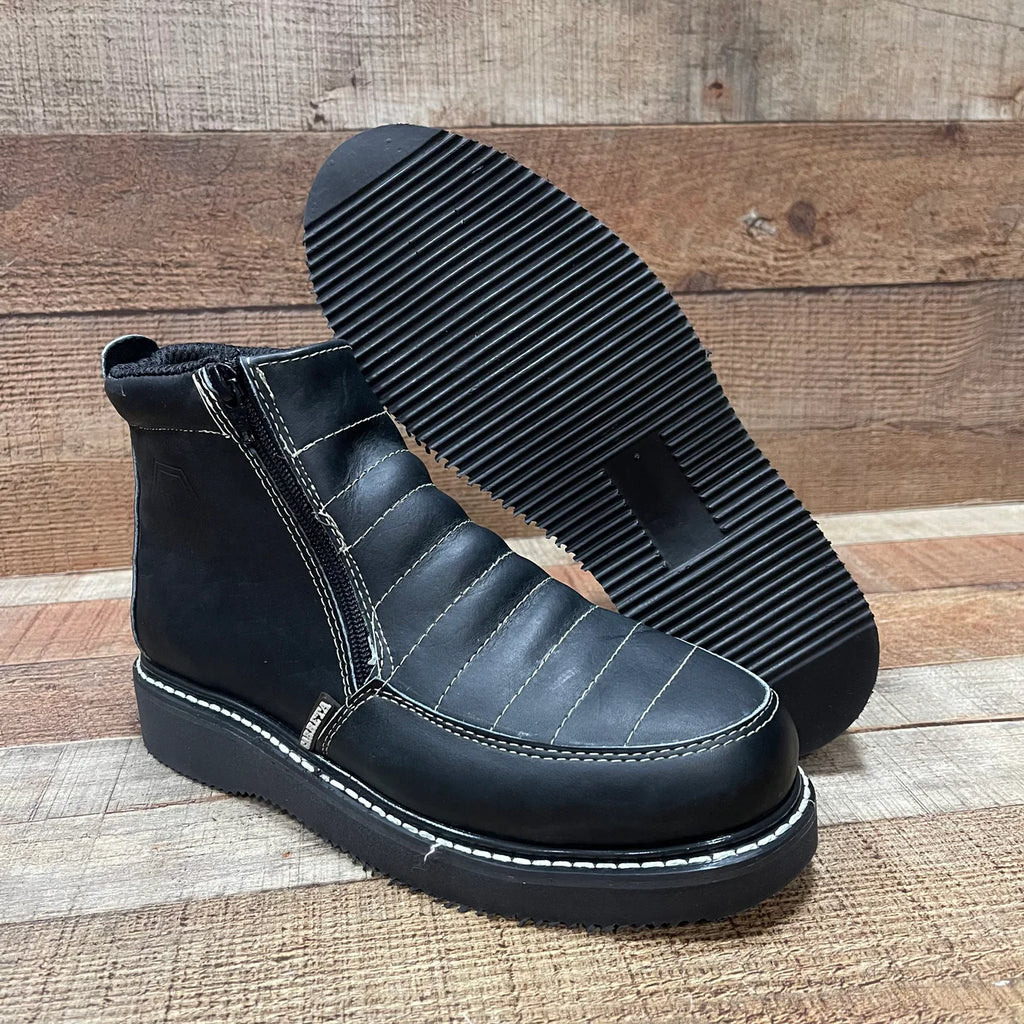 Men's Light Weight Zipper Work Boots Oil and Water Resistant Est. 1216 Black