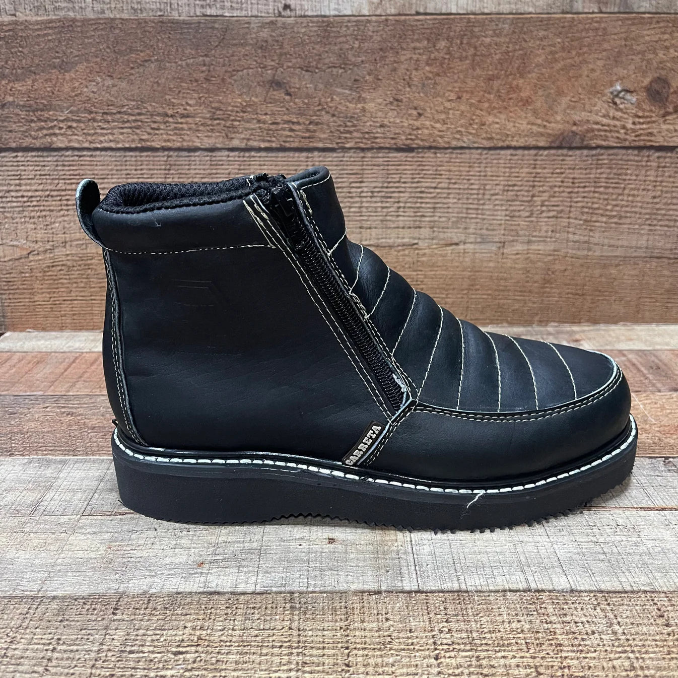Men's Light Weight Zipper Work Boots Oil and Water Resistant Est. 1216 Black