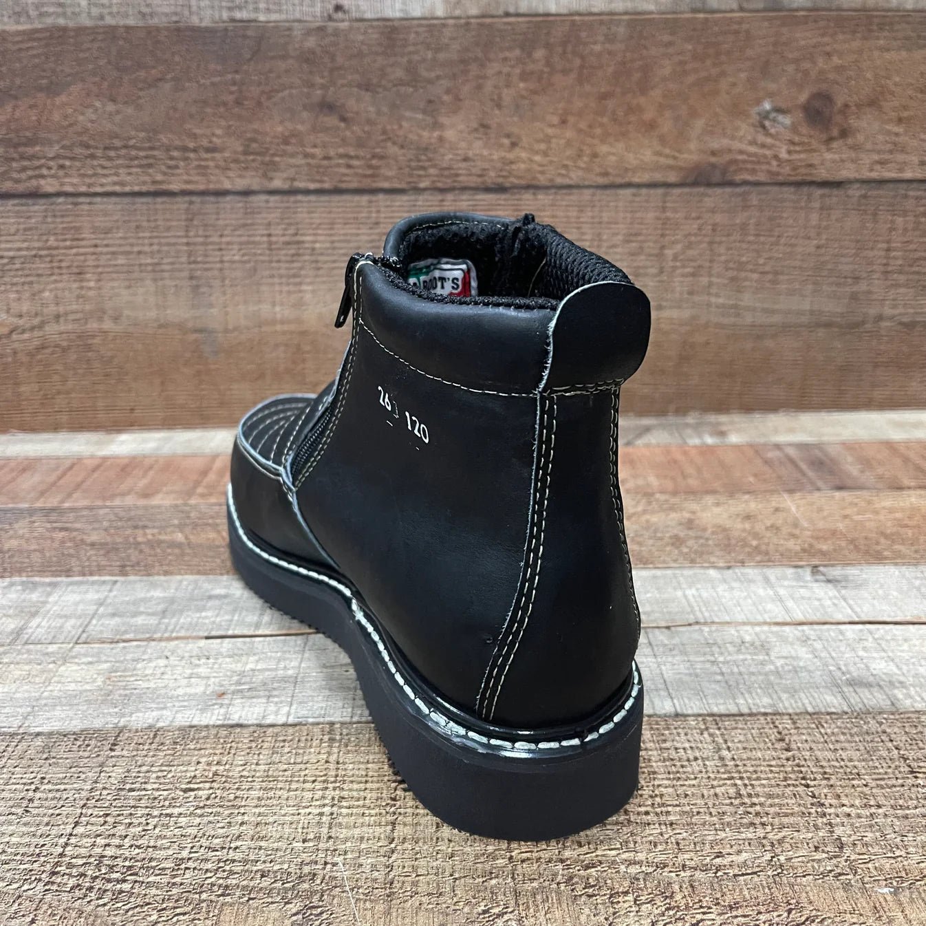 Men's Light Weight Zipper Work Boots Oil and Water Resistant Est. 1216 Black