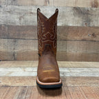 Men's Western Rodeo Cowboy Genuine Leather Boots Square Toe Est. 387 Tan
