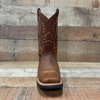 Men's Western Rodeo Cowboy Genuine Leather Boots Square Toe Est. 387 Tan