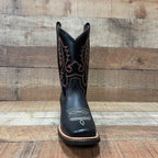 Men's Western Rodeo Cowboy Genuine Leather Boots Square Toe Est. 387 Black