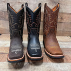 Men's Western Rodeo Cowboy Genuine Leather Boots Square Toe Est. 387 Tan