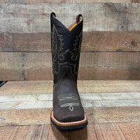 Men's Western Rodeo Cowboy Genuine Leather Boots Square Toe Est. 387 Brown