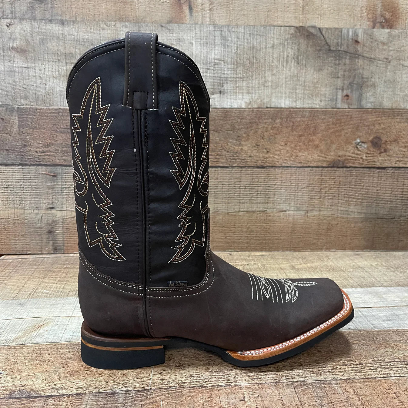 Men's Western Rodeo Cowboy Genuine Leather Boots Square Toe Est. 387 Brown