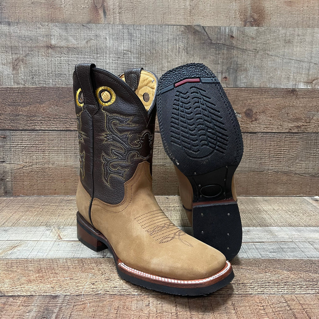 Men's Rodeo Cowboy Square Toe Boots Est. 900 Tan