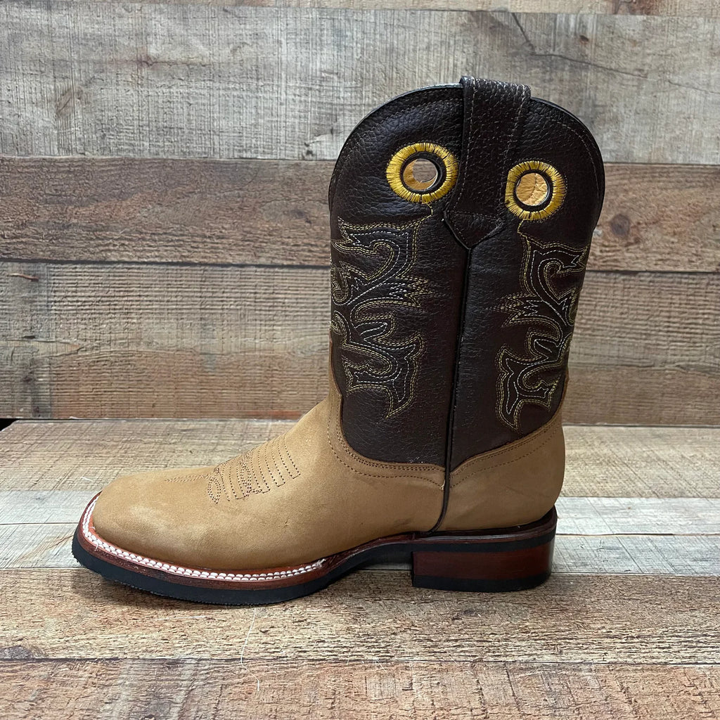 Men's Rodeo Cowboy Square Toe Boots Est. 900 Tan