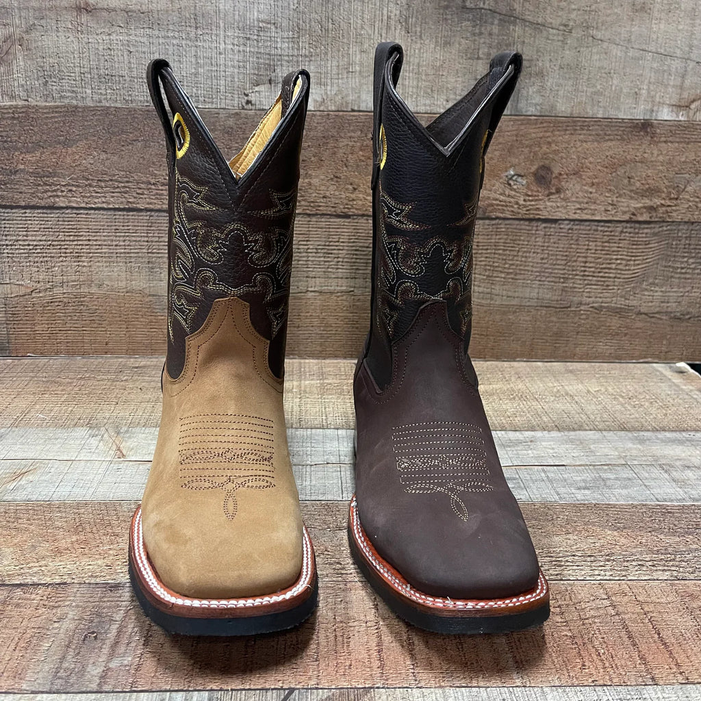 Men's Rodeo Cowboy Square Toe Boots Est. 900 Tan