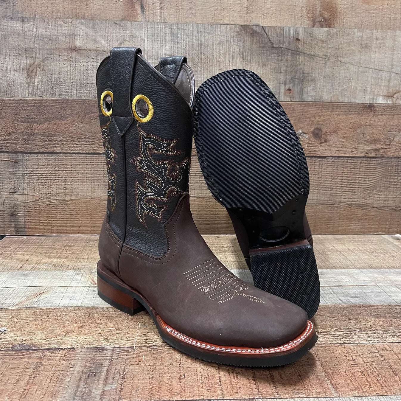 Men's Rodeo Cowboy Square Toe Boots Est. 900 Brown