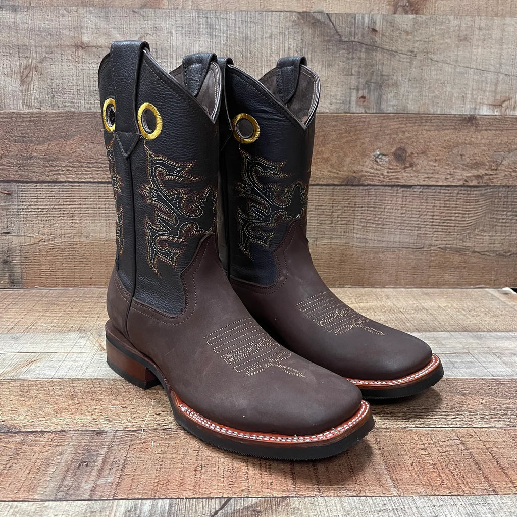 Men's Rodeo Cowboy Square Toe Boots Est. 900 Brown