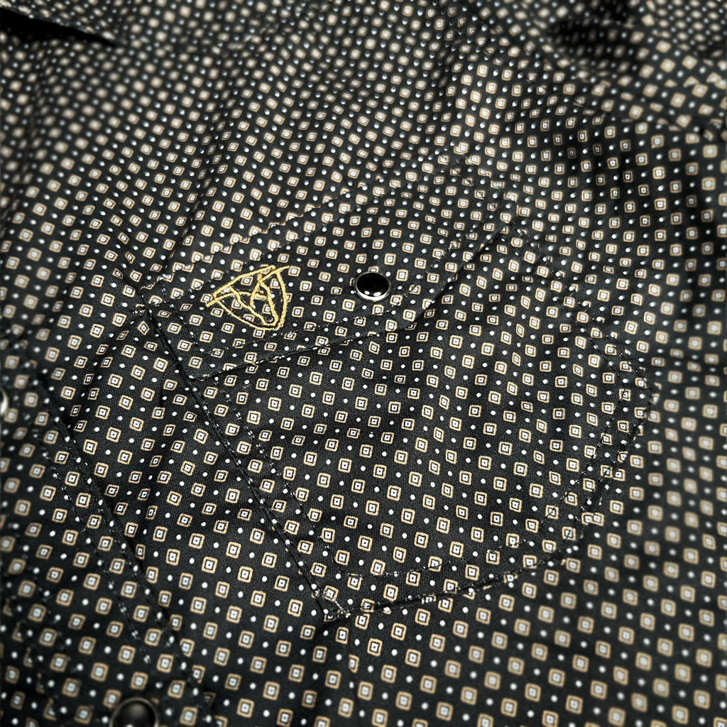 Women's Western Button Down Long Sleeve Shirt - BLACK RC 31