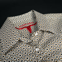 Women's Western Button Down Long Sleeve Shirt - TAN/WHITE  RC 21