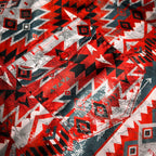 Men's Long Sleeve Snap Button Western Shirt - Red & White MC360