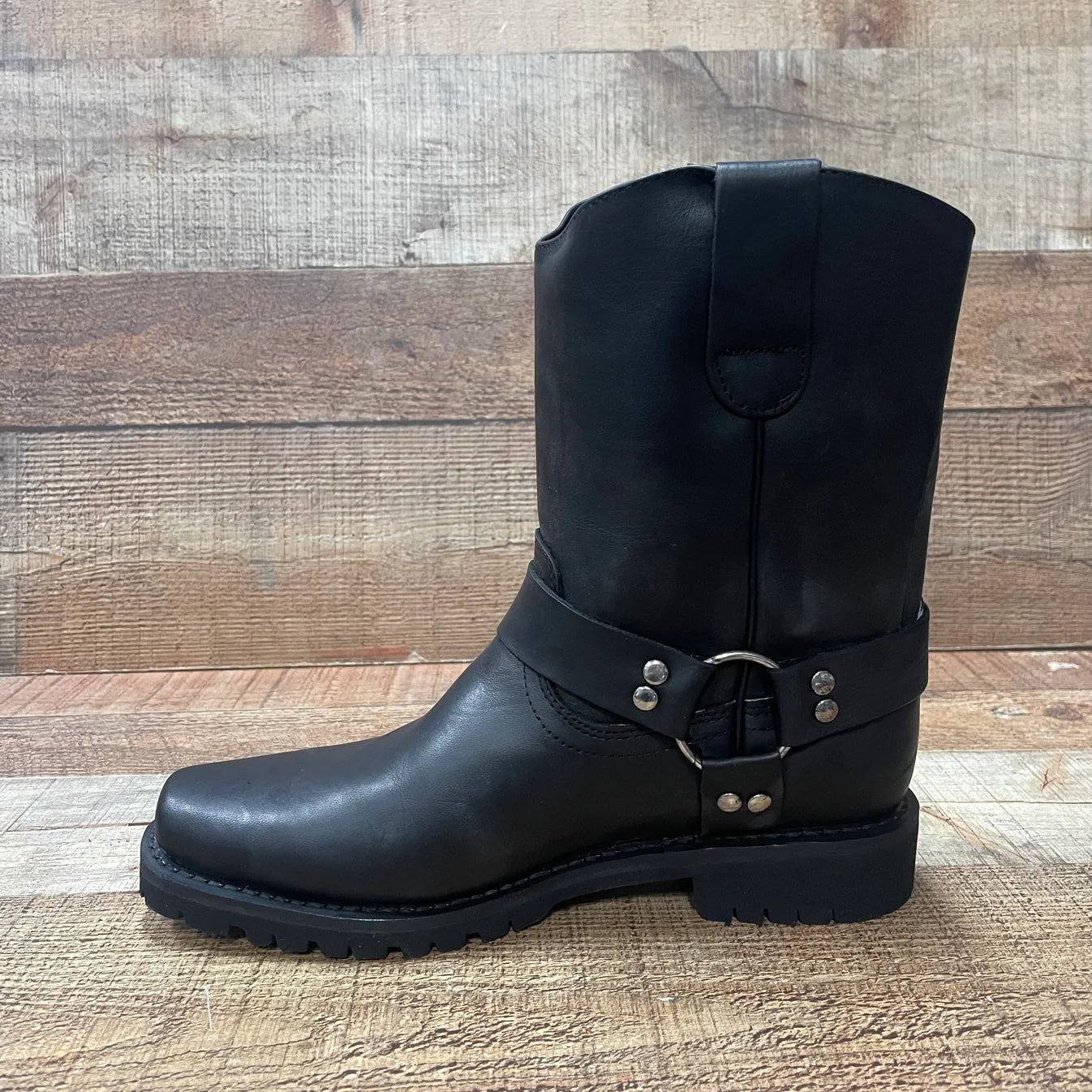 Men's Leather Biker Boot Truck Sole with Harness Est. 2009
